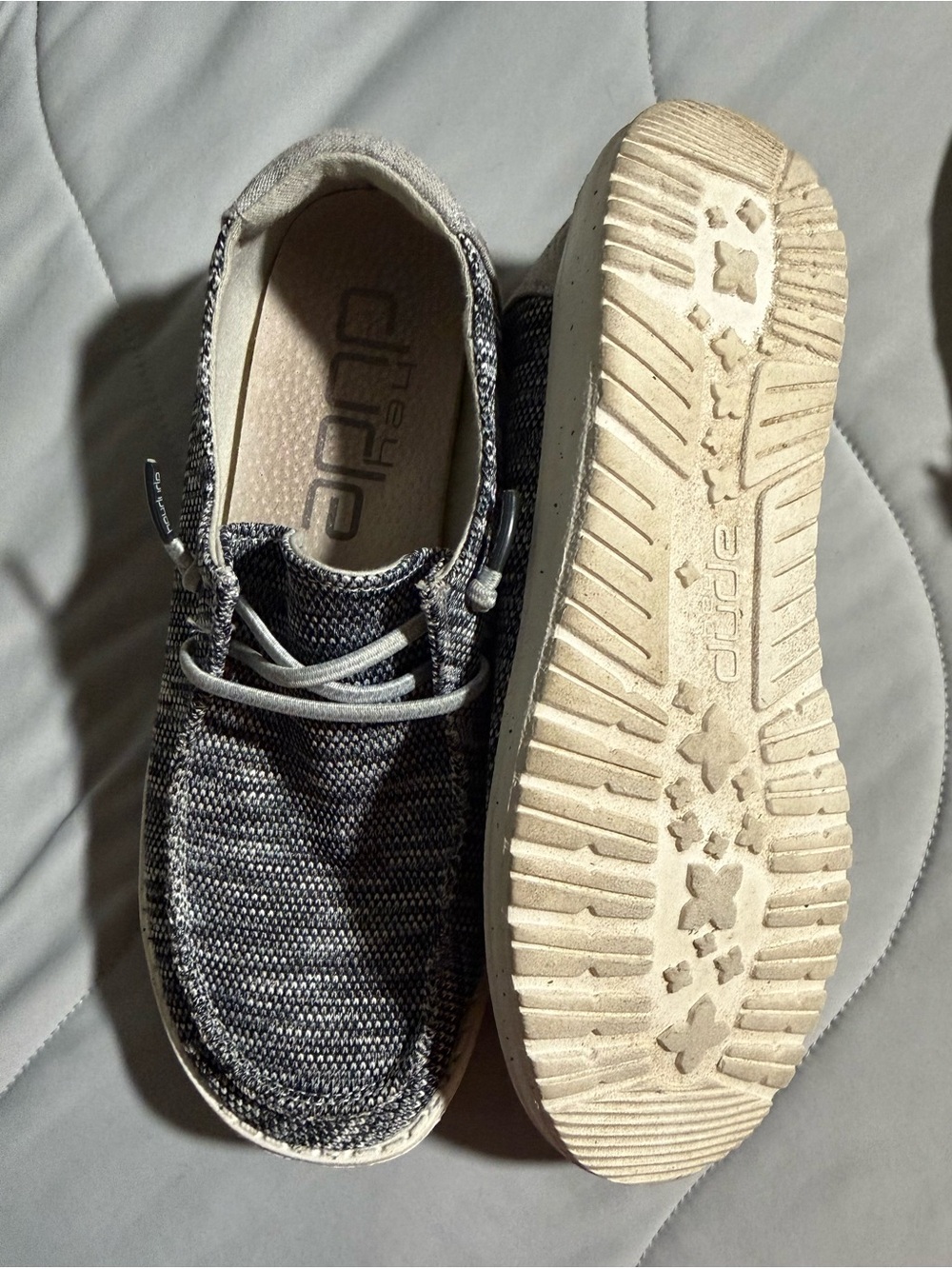Hey Dude Wendy Knit Slip-On Sneakers in Black and Cream size 7